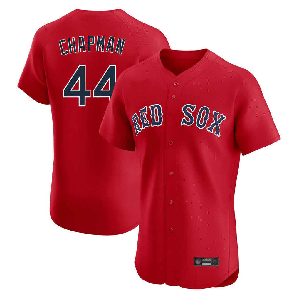 MATTH B.Red Sox #44 Aroldis Chapman Player Red Limited Elite Home Game Stitched Jerseys