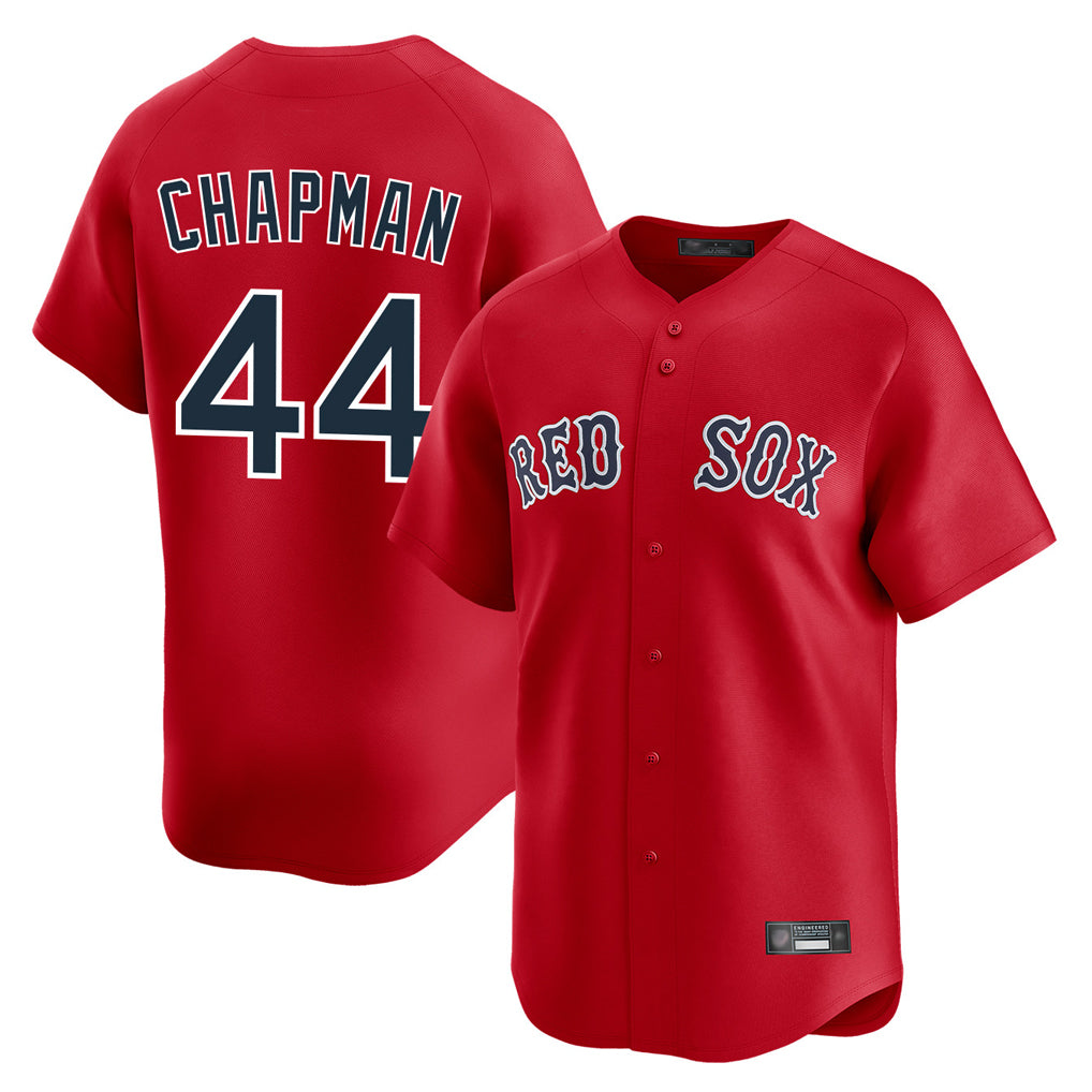 MATTH B.Red Sox #44 Aroldis Chapman Player Red Limited Home Game Stitched Jerseys
