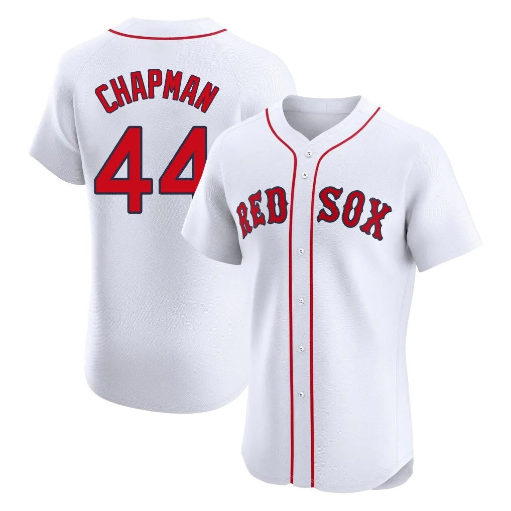 MATTH B.Red Sox #44 Aroldis Chapman Player White Limited Elite Home Game Stitched Jerseys