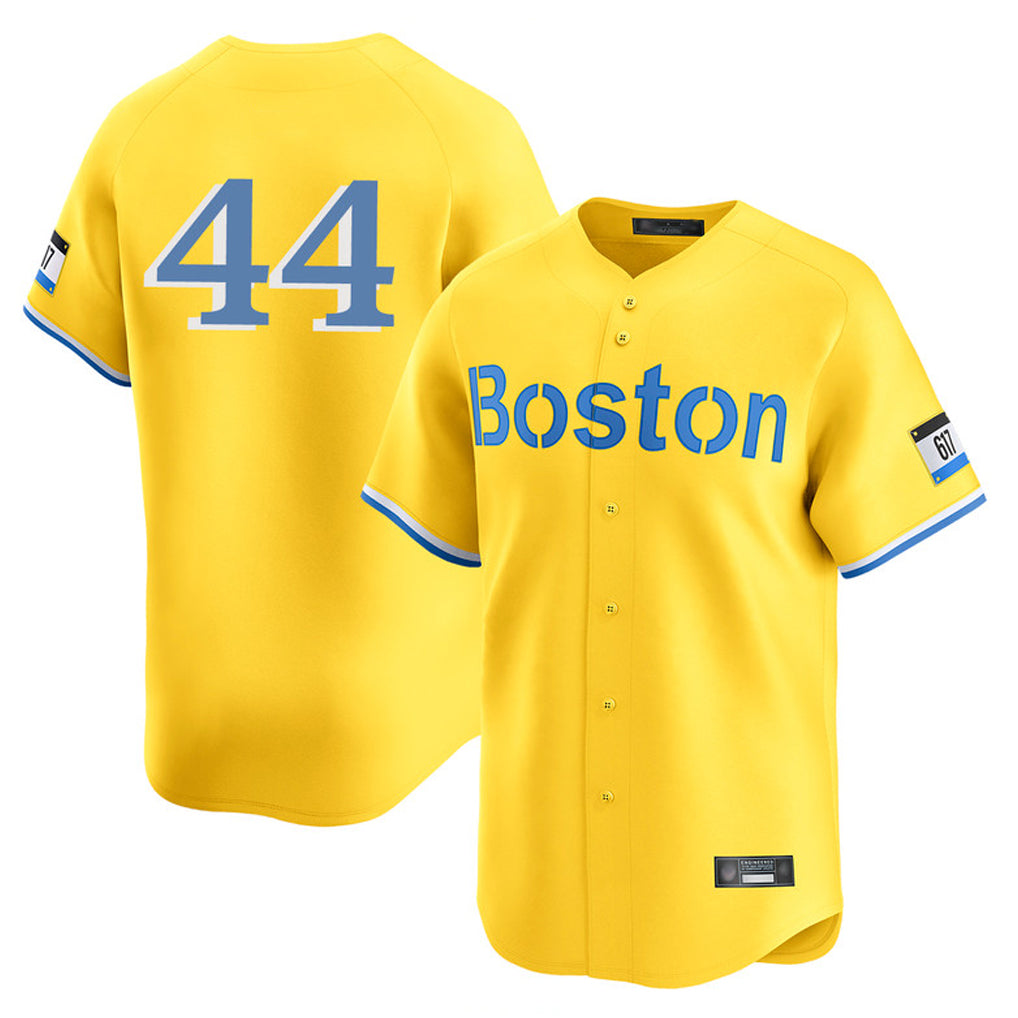 MATTH B.Red Sox #44 Aroldis Chapman Player Yellow Limited Home Game Stitched Jerseys