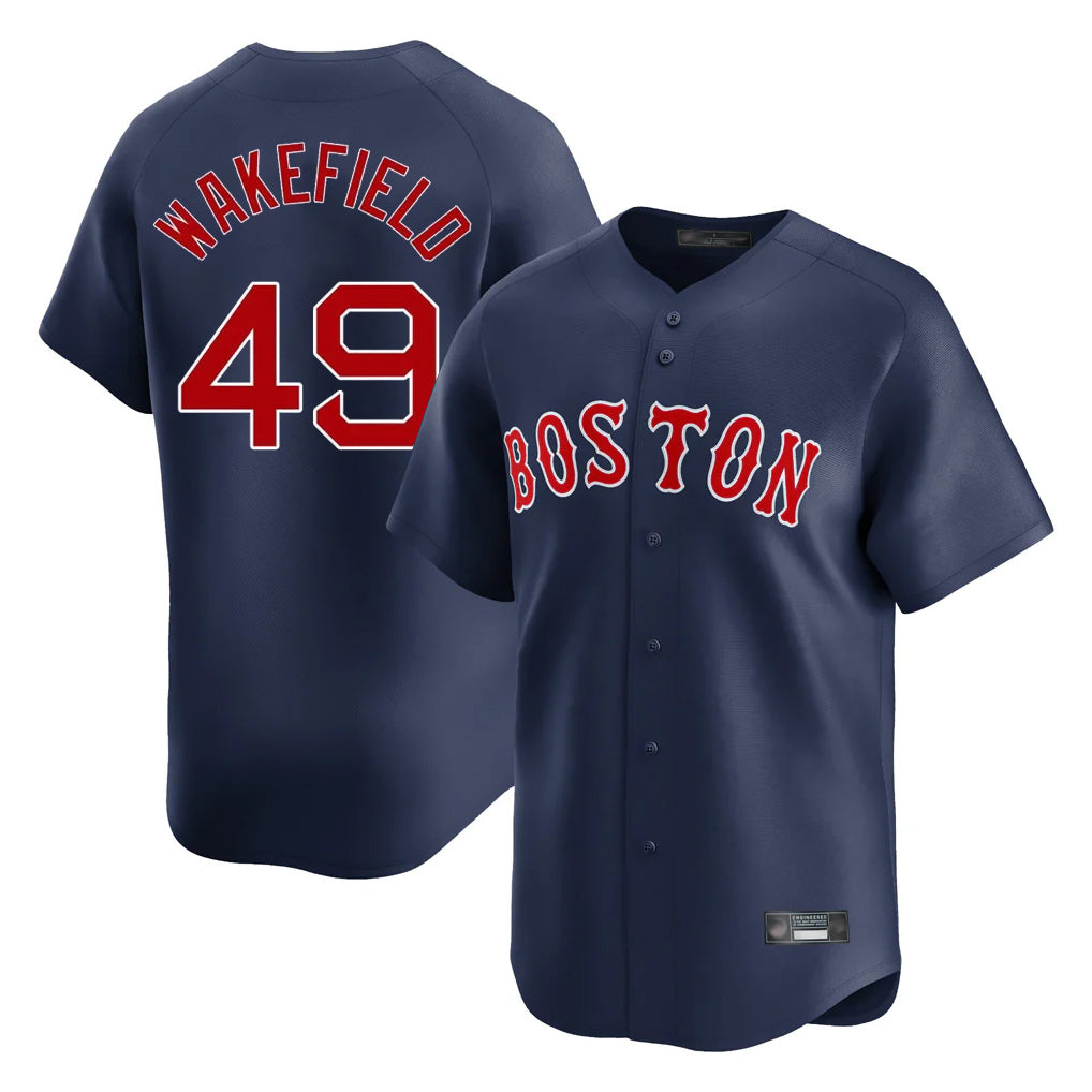 MATTH B.Red Sox #49 Tim Wakefield Player Navy Limited Home Game Stitched Jerseys