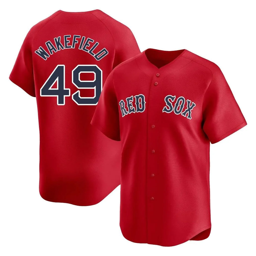MATTH B.Red Sox #49 Tim Wakefield Player Red Limited Home Game Stitched Jerseys