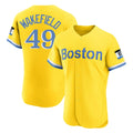 MATTH B.Red Sox #49 Tim Wakefield Player Yellow Limited Elite Home Game Stitched Jerseys