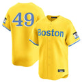 MATTH B.Red Sox #49 Tim Wakefield Player Yellow Limited Home Game Stitched Jerseys