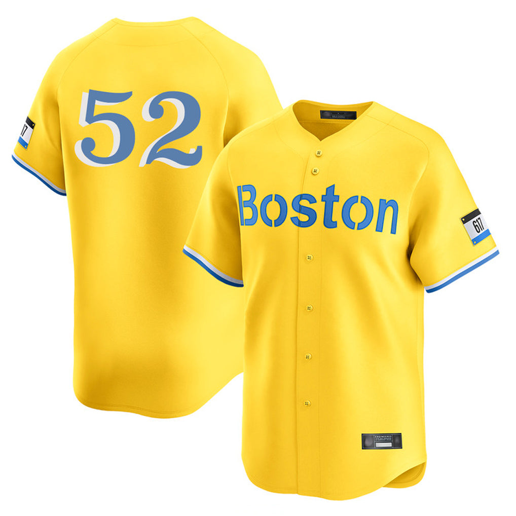 MATTH B.Red Sox #52 Wilyer Abreu Player Yellow Limited Home Game Stitched Jerseys