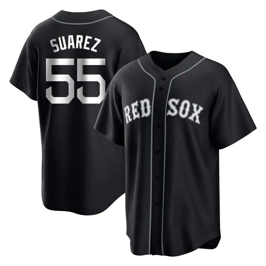 MATTH B.Red Sox #55 Ranger Su¡§¡érez Player Black Home Game Stitched Jerseys