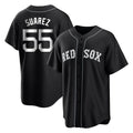MATTH B.Red Sox #55 Ranger Su¡§¡érez Player Black Home Game Stitched Jerseys