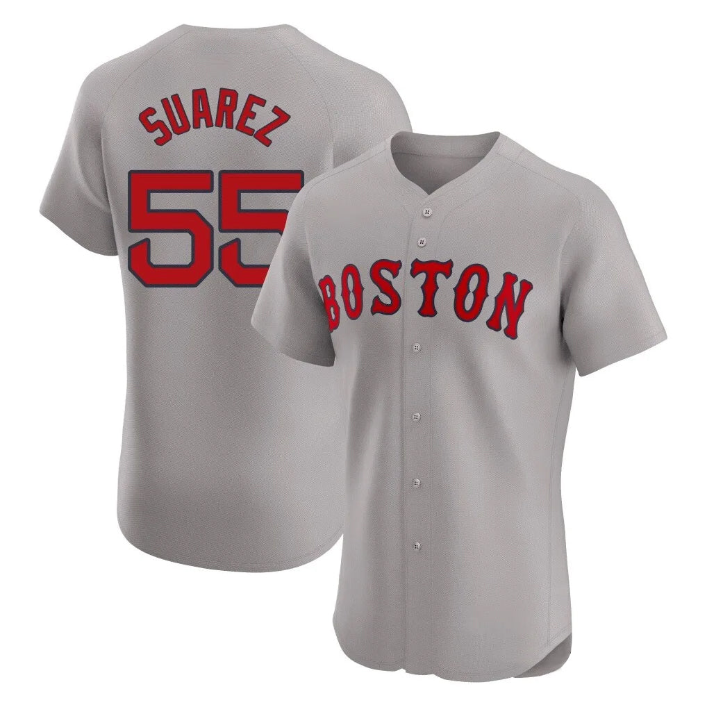 MATTH B.Red Sox #55 Ranger Su¡§¡érez Player Gray Road Limited Elite Home Game Stitched Jerseys