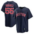 MATTH B.Red Sox #55 Ranger Su¡§¡érez Player Navy Home Game Stitched Jerseys