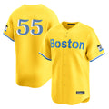 MATTH B.Red Sox #55 Ranger Su¡§¡érez Player Yellow Limited Home Game Stitched Jerseys