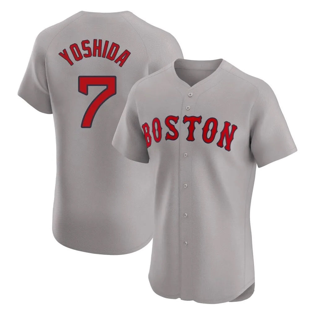 MATTH B.Red Sox #7 Masataka Yoshida Player Gray Road Limited Elite Home Game Stitched Jersey