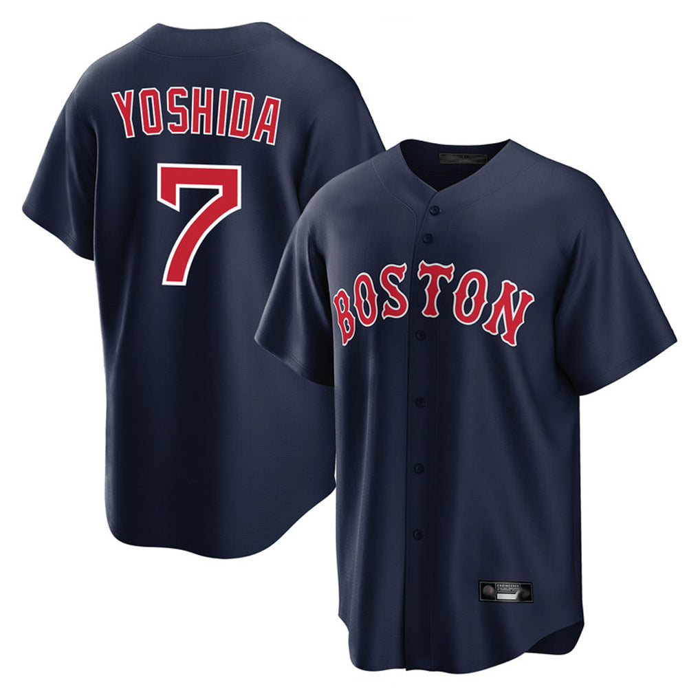 MATTH B.Red Sox #7 Masataka Yoshida Player Navy Home Game Stitched Jersey