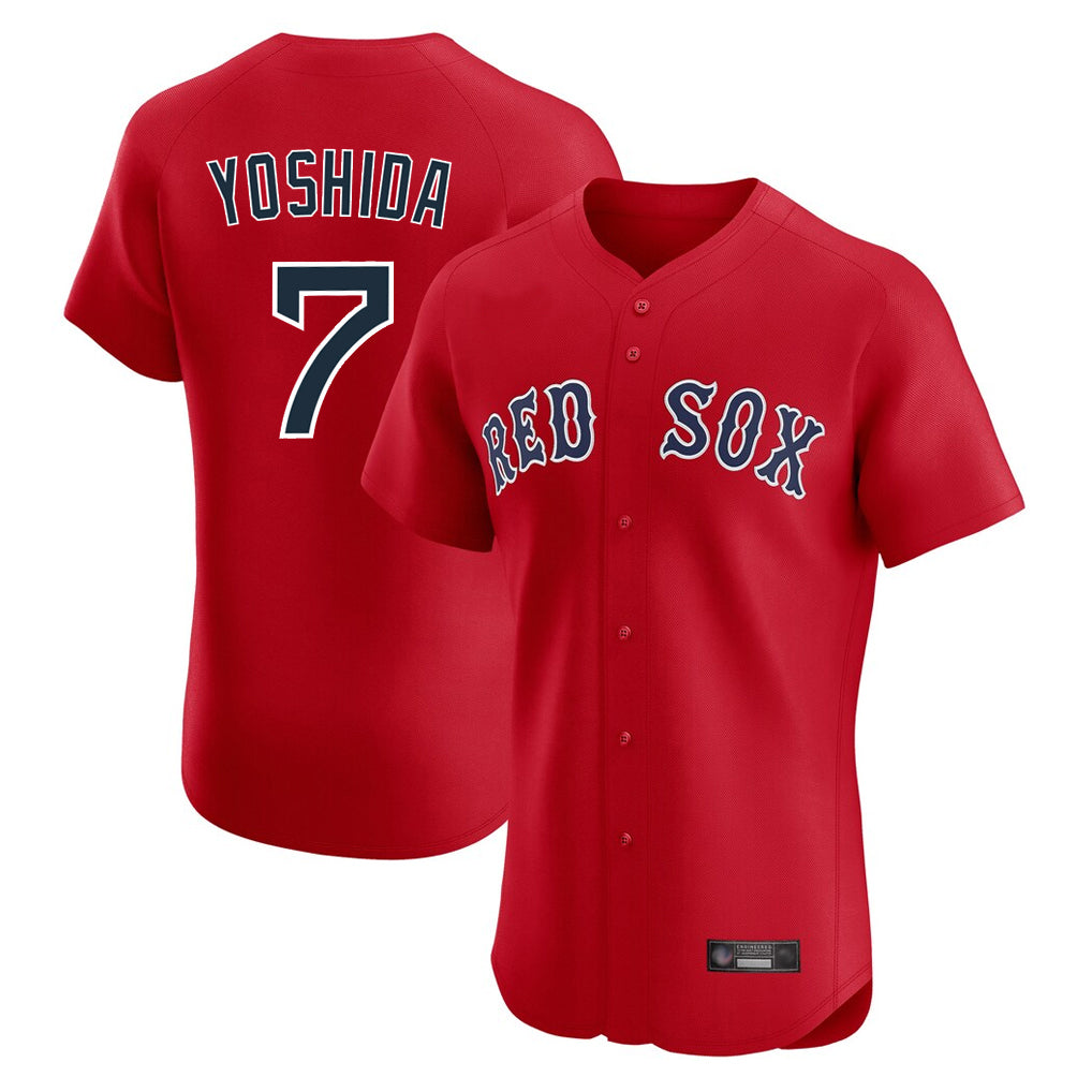 MATTH B.Red Sox #7 Masataka Yoshida Player Red Limited Elite Home Game Stitched Jersey