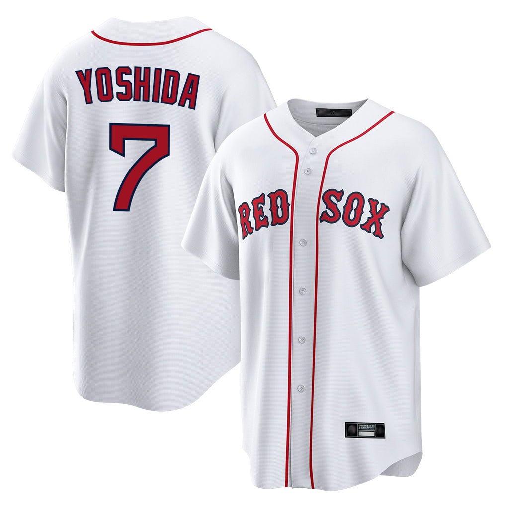 MATTH B.Red Sox #7 Masataka Yoshida Player White Home Game Stitched Jersey