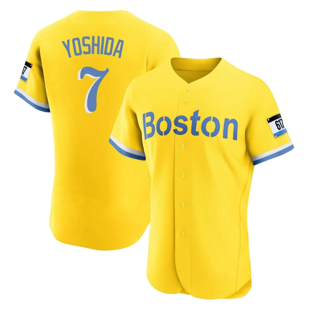 MATTH B.Red Sox #7 Masataka Yoshida Player Yellow Limited Elite Home Game Stitched Jersey