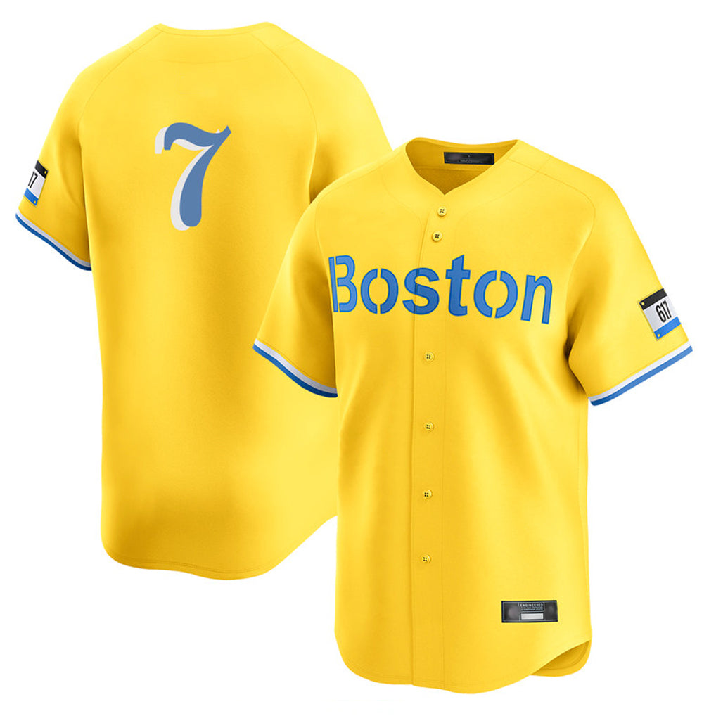 MATTH B.Red Sox #7 Masataka Yoshida Player Yellow Limited Home Game Stitched Jersey