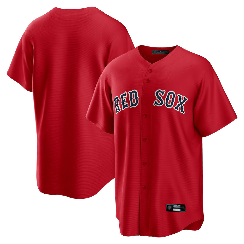 MATTH B.Red Sox Blank Player Red Home Game Stitched Jerseys