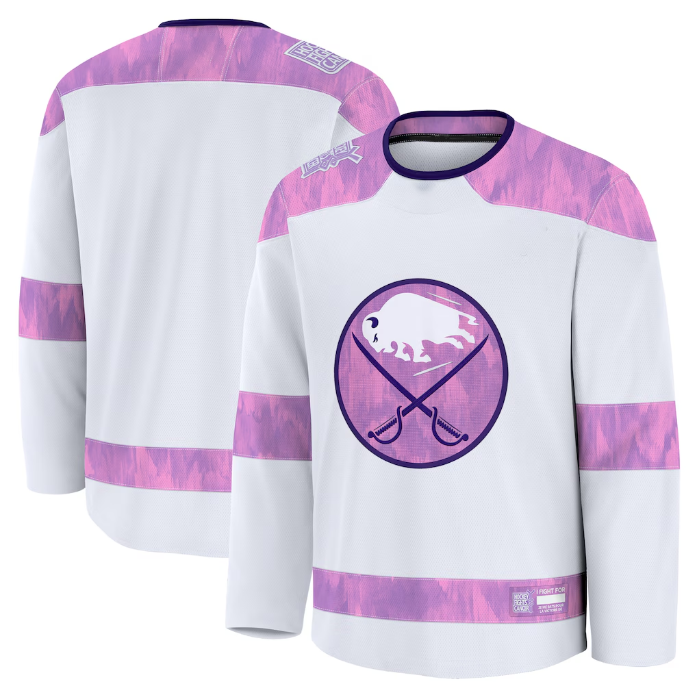 MATTH B.Sabres White 2024 Hockey Fights Cancer Practice Stitched Jerseys