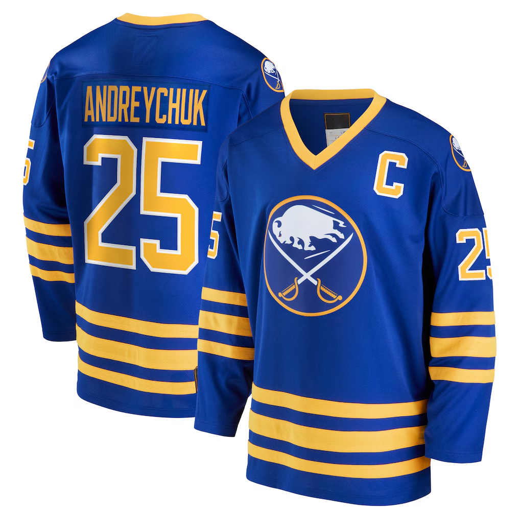 MATTH B.Sabres #25 Dave Andreychuk Royal Breakaway Retired Player Stitched Jerseys