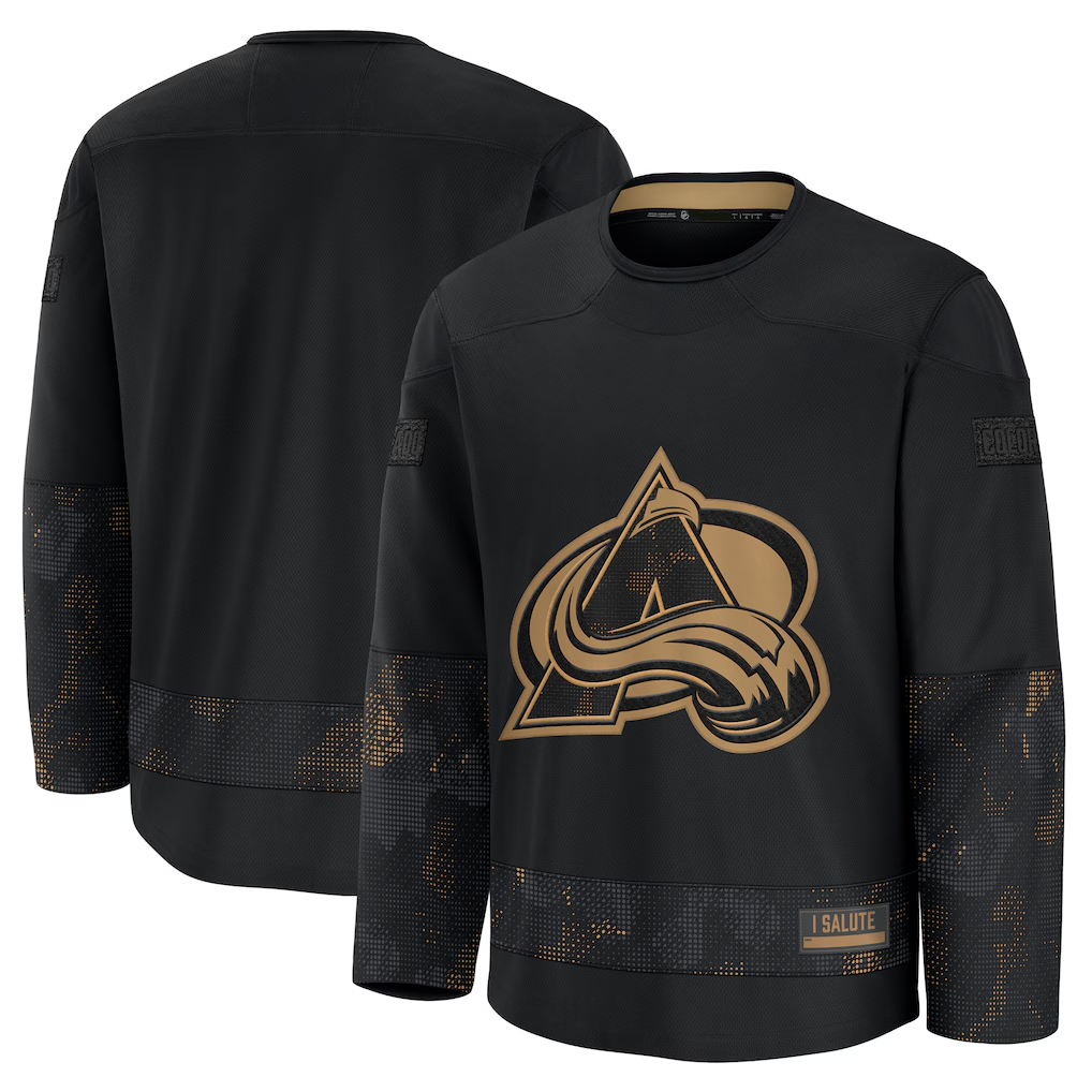 MATTH C.Avalanche Black 2024 Military Appreciation Practice Jerseys