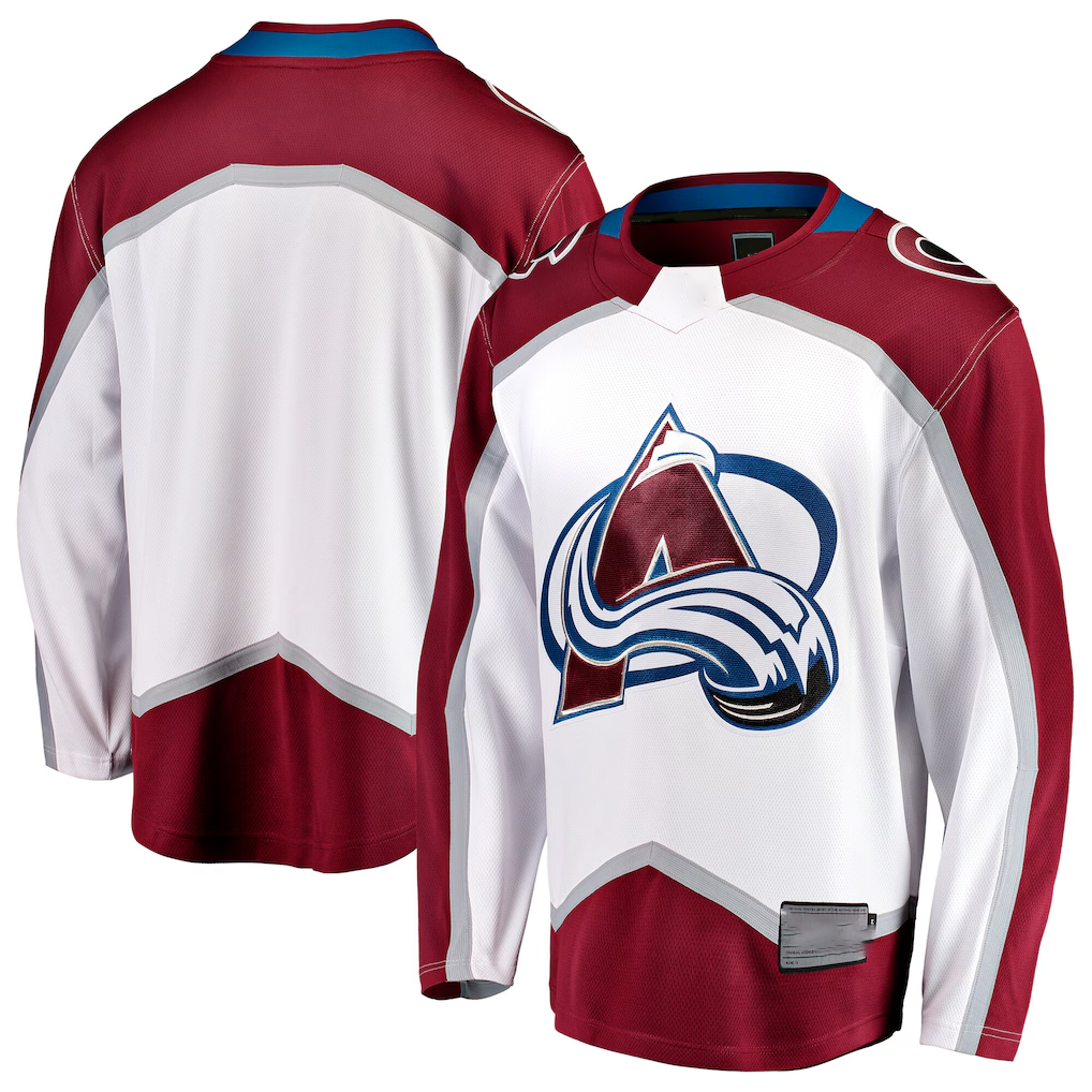 MATTH C.Avalanche White Away Breakaway Jerseys