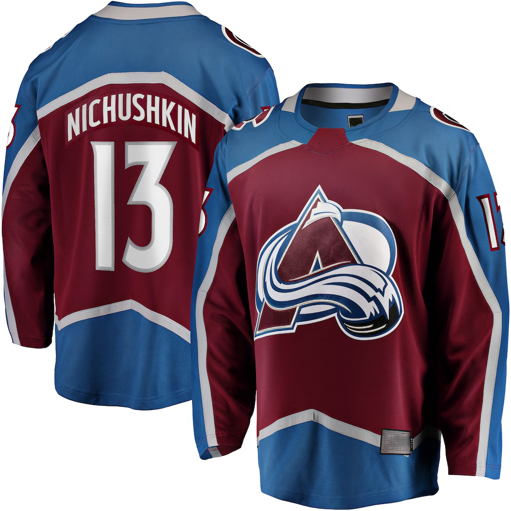 MATTH C.Avalanche #13 Valeri Nichushkin Burgundy Breakaway Player Jerseys