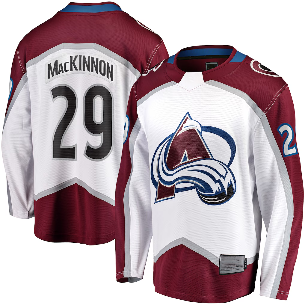 MATTH C.Avalanche #29 Nathan MacKinnon White Breakaway Jerseys