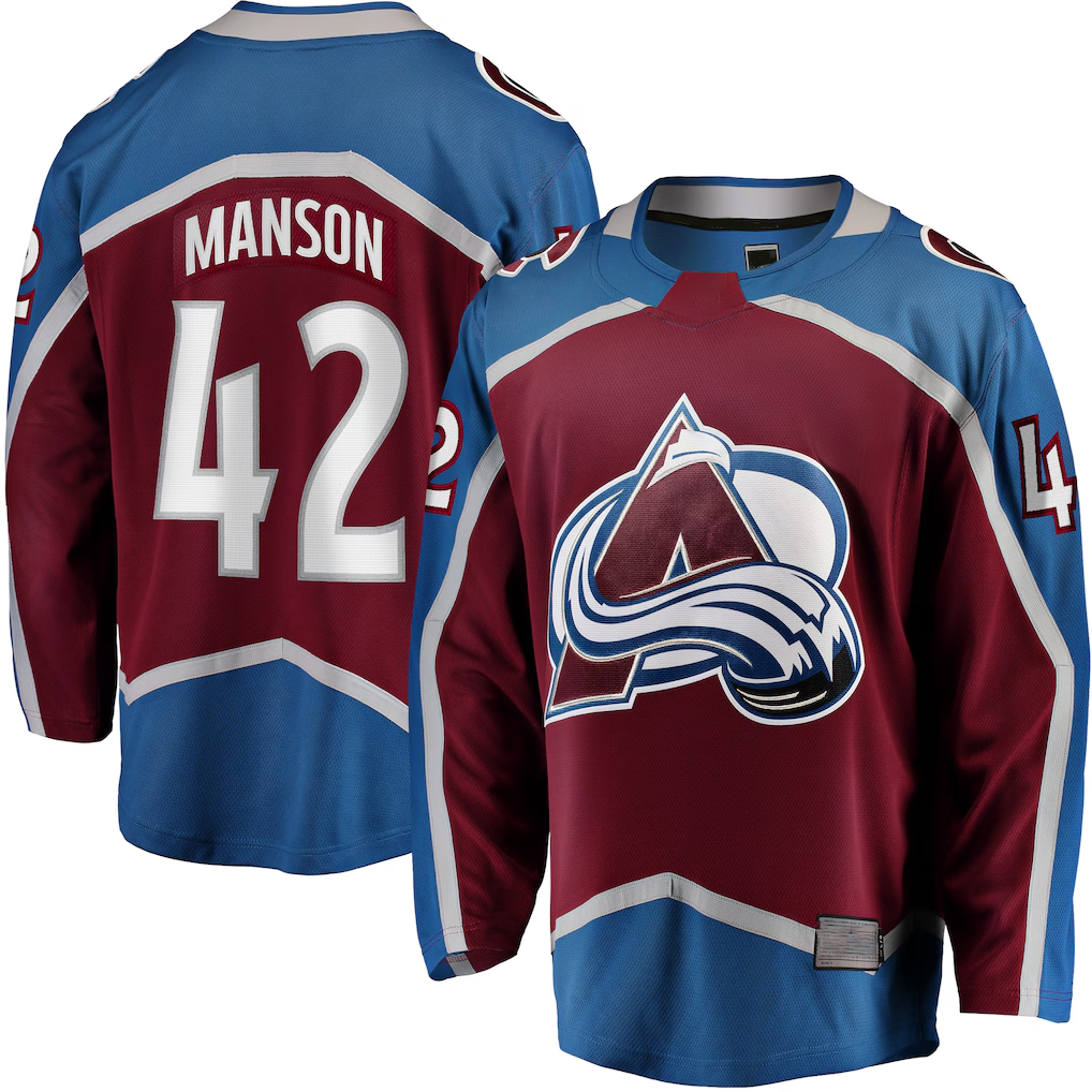 MATTH C.Avalanche #42 Josh Manson Burgundy Home Breakaway Player Jerseys
