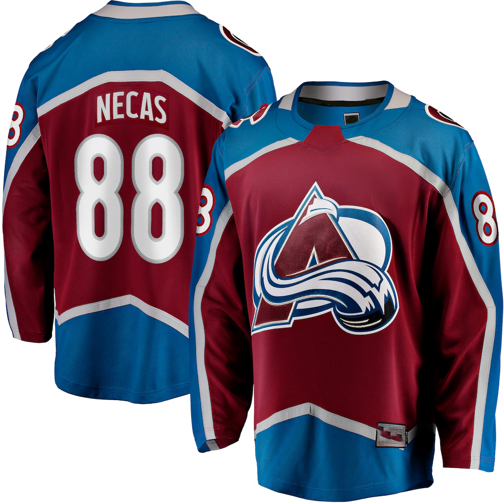 MATTH C.Avalanche #88 Martin Necas Burgundy Breakaway Player Jerseys