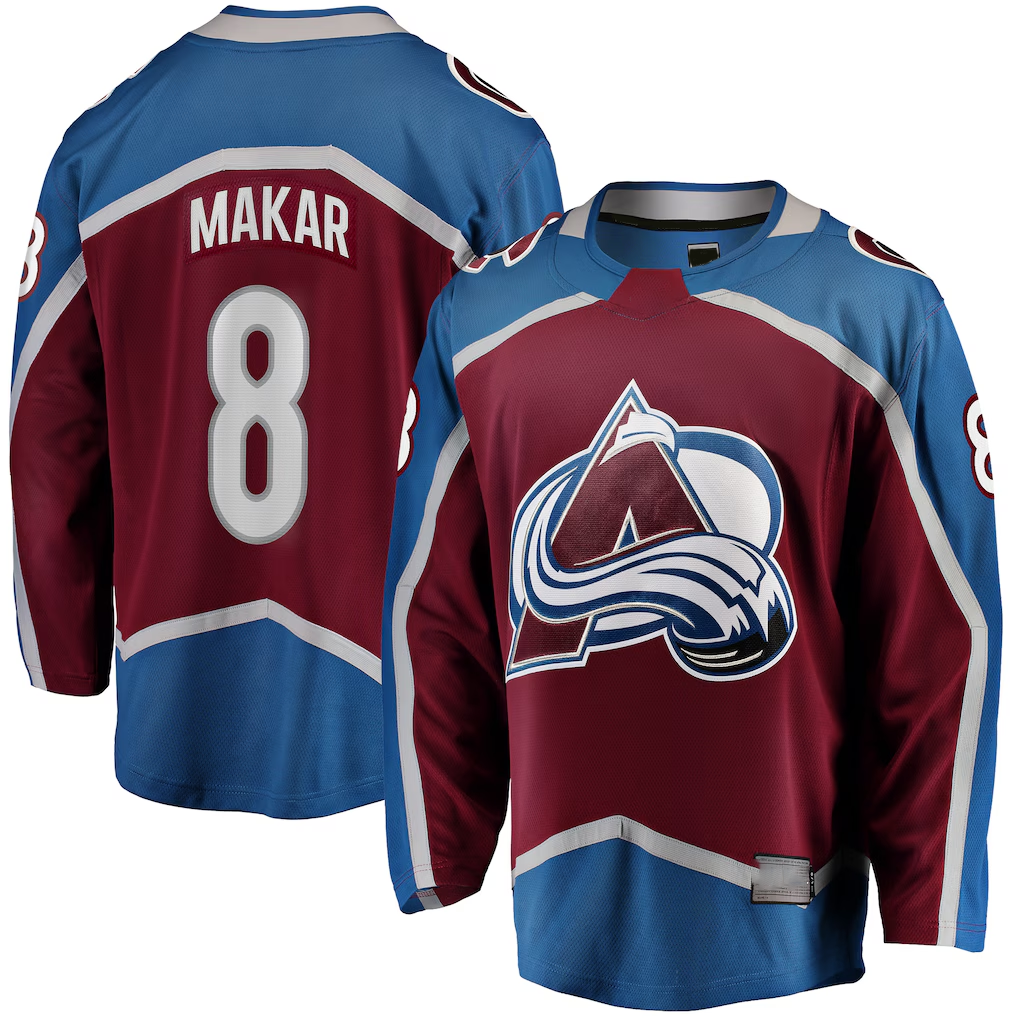 MATTH C.Avalanche #8 Cale Makar Maroon  Home Breakaway Player Jerseys