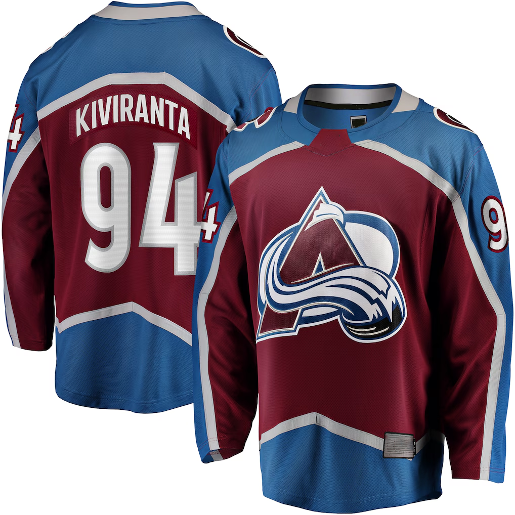 MATTH C.Avalanche #94 Joel Kiviranta Maroon Home Premier Breakaway Player Jerseys