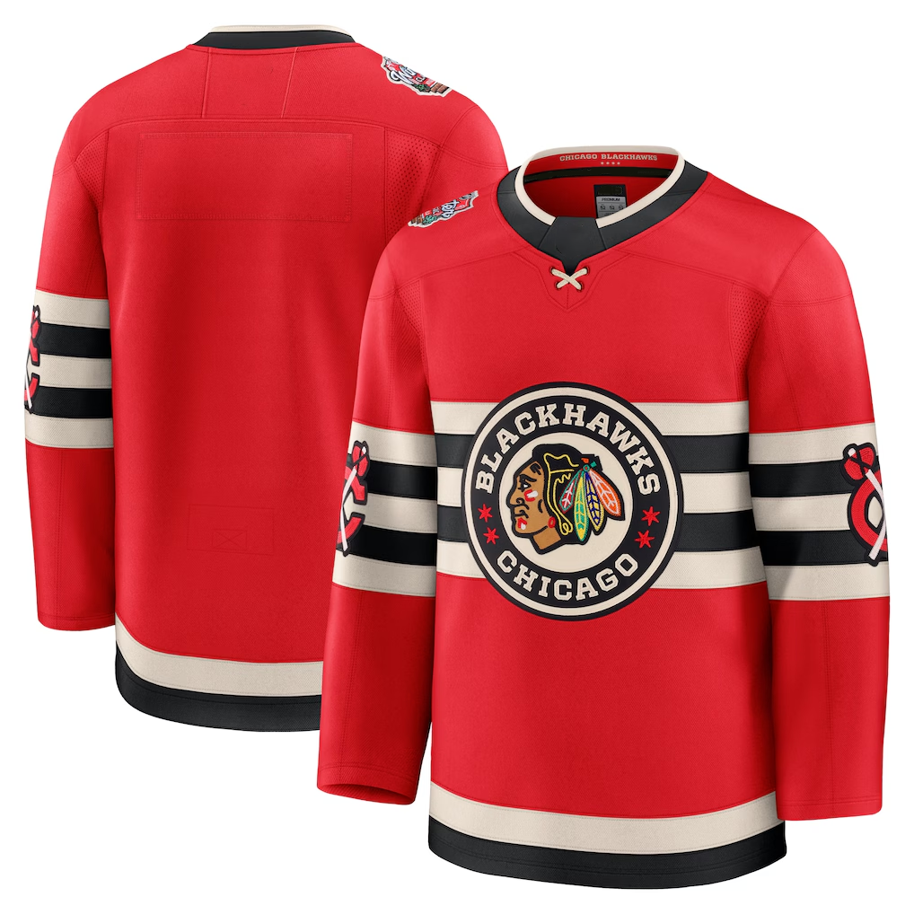 MATTH C.Blackhawks Red 2025 Winter Classic Premium Jerseys
