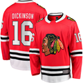 MATTH C.Blackhawks #16 Jason Dickinson Red Home Breakaway Jerseys