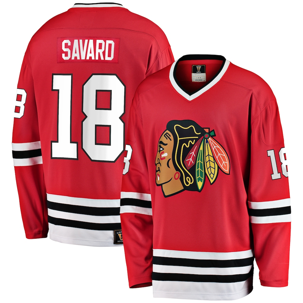 MATTH C.Blackhawks #18 Denis Savard Red Premier Breakaway Retired Player Jerseys