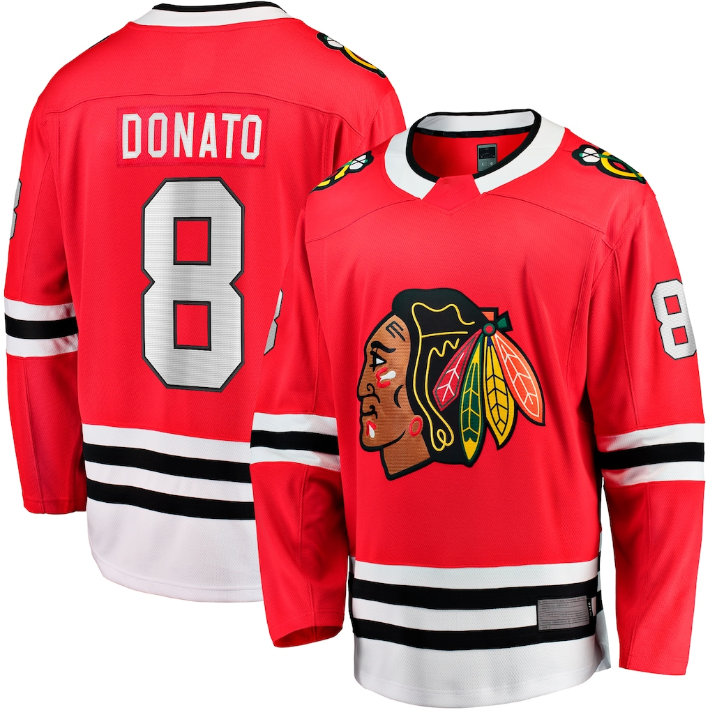 MATTH C.Blackhawks #8 Ryan Donato Red Home Breakaway Jerseys