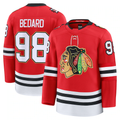 MATTH C.Blackhawks #98 Connor Bedard Red Centennial Premium Player Jerseys