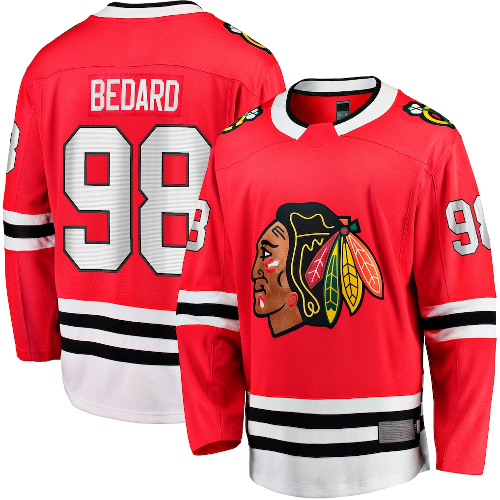 MATTH C.Blackhawks #98 Connor Bedard Red Home Breakaway Player Jerseys