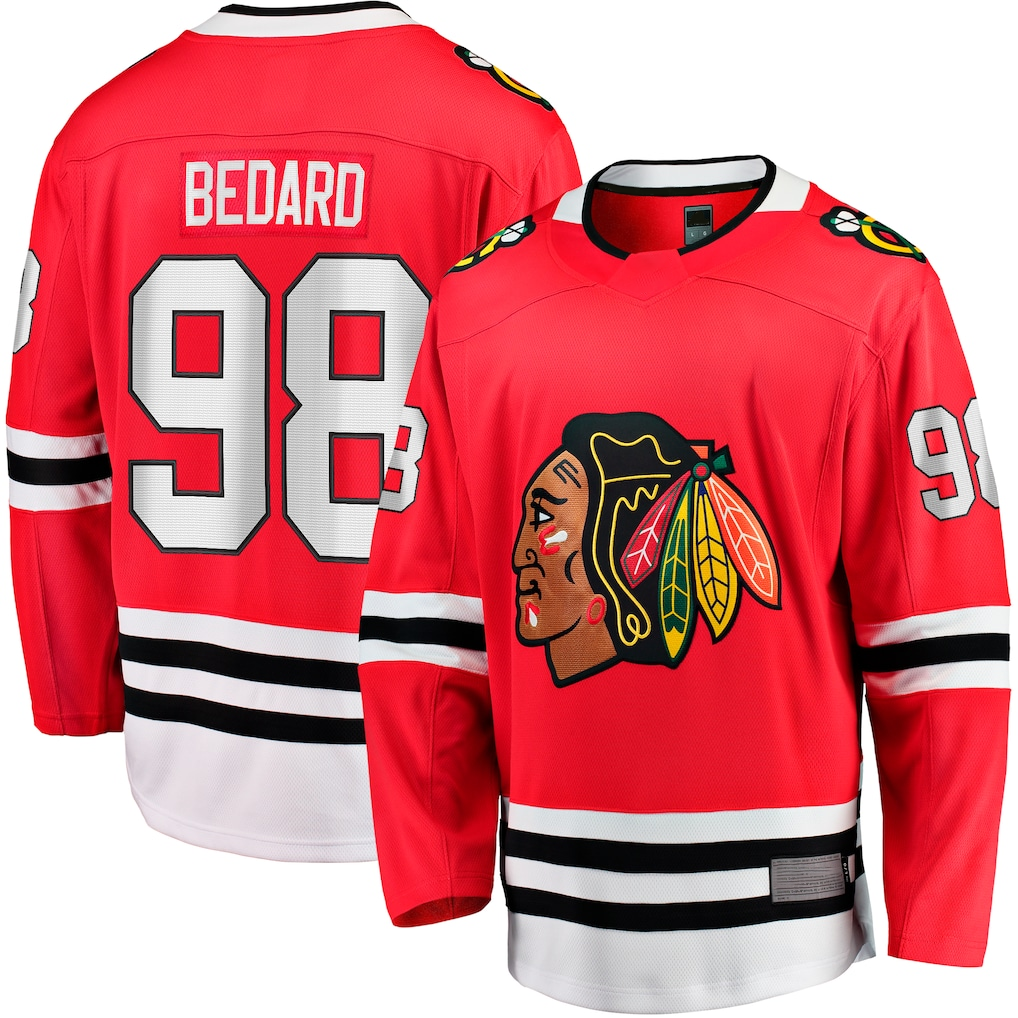 MATTH C.Blackhawks #98 Connor Bedard Red Home Breakaway Player Jerseys