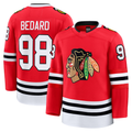 MATTH C.Blackhawks #98 Connor Bedard Red Home Premium Jerseys