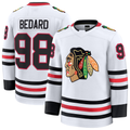 MATTH C.Blackhawks #98 Connor Bedard White Away Premium Jerseys