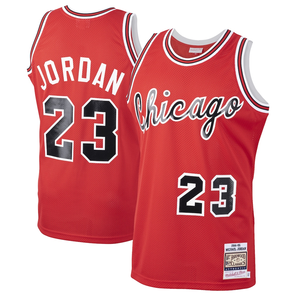 MATTH C.Bulls #23 Michael Jordan Mitchell & Ness Red 198485 Hardwood Classics Rookie Authentic Jerseys