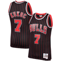 MATTH C.Bulls #7 Toni Kukoc Mitchell & Ness Black 1995-96 Hardwood Classics Swingman Jerseys