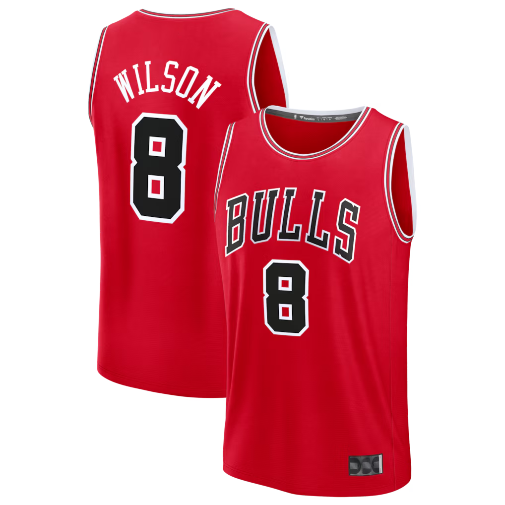 MATTH C.Bulls #8 Caleb Wilson Red 2026 Draft First Round Pick Fast Break Jerseys - Icon Edition