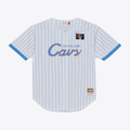MATTH C.Cavaliers Mitchell & Ness White Head Coach Pinstripe Mesh Full-Button Baseball Jerseys