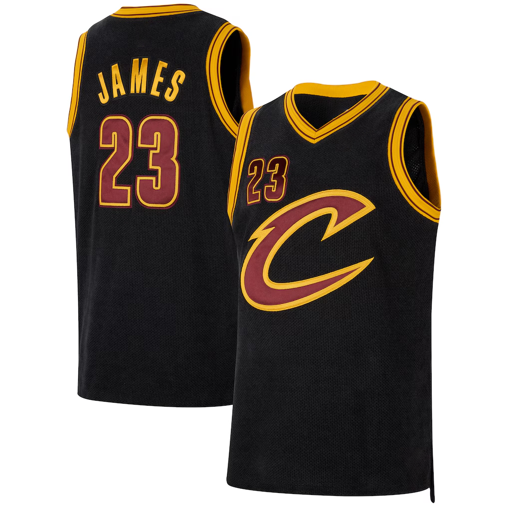 MATTH C.Cavaliers #23 LeBron James Black Forever King Authentic Jerseys