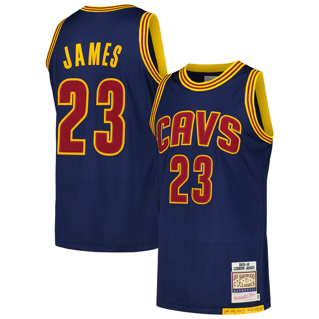 MATTH C.Cavaliers #23 LeBron James Mitchell & Ness Navy 201516 Hardwood Classics Authentic Jerseys