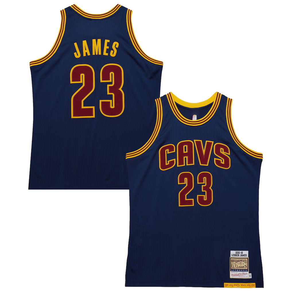 MATTH C.Cavaliers #23 LeBron James Mitchell & Ness Navy Big & Tall 201516 Swingman Jerseys