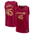 MATTH C.Cavaliers #45 Donovan Mitchell Wine Fast Break Replica Jerseys - Icon Edition