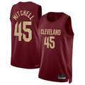 MATTH C.Cavaliers #45 Donovan Mitchell Wine Swingman Jerseys - Icon Edition