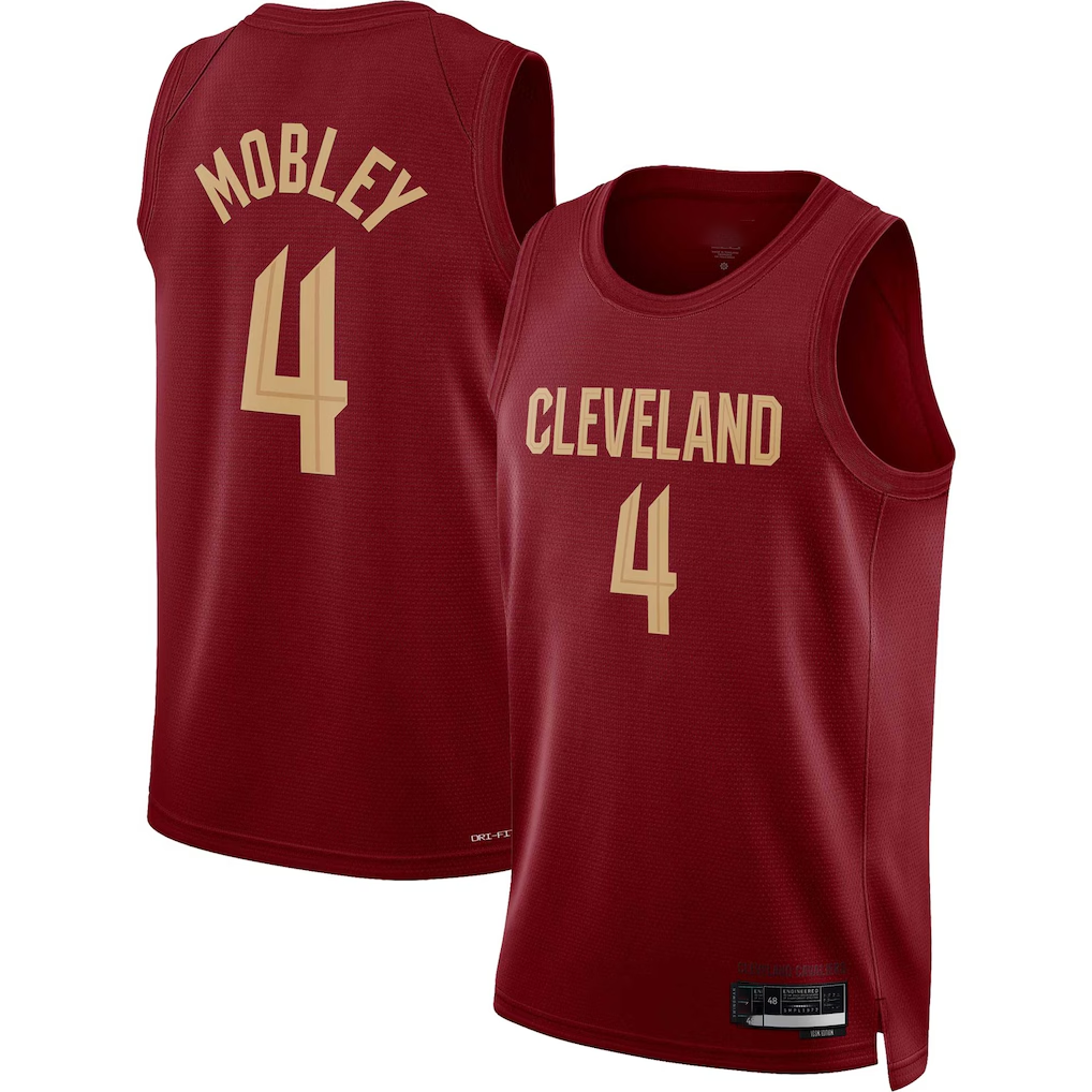 MATTH C.Cavaliers #4 Evan Mobley Wine Swingman Jerseys - Icon Edition